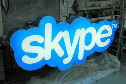 Podświetlane logo Skype 3D